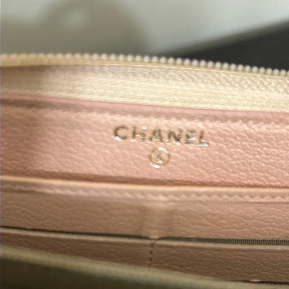 CHANEL Pink Leather Wallet